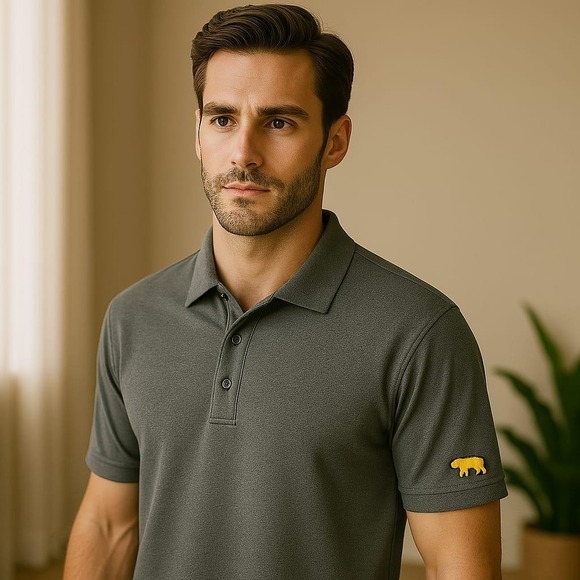 Jack Nicklaus Golden Bear LuxTouch Golf Polo‎ Shirt Performance Gray Men's L - Picture 1 of 6
